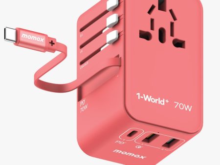 Momax UA18 1-World+ 70W GaN 3插口及內置伸縮USB-C充電線旅行插座 Fashion